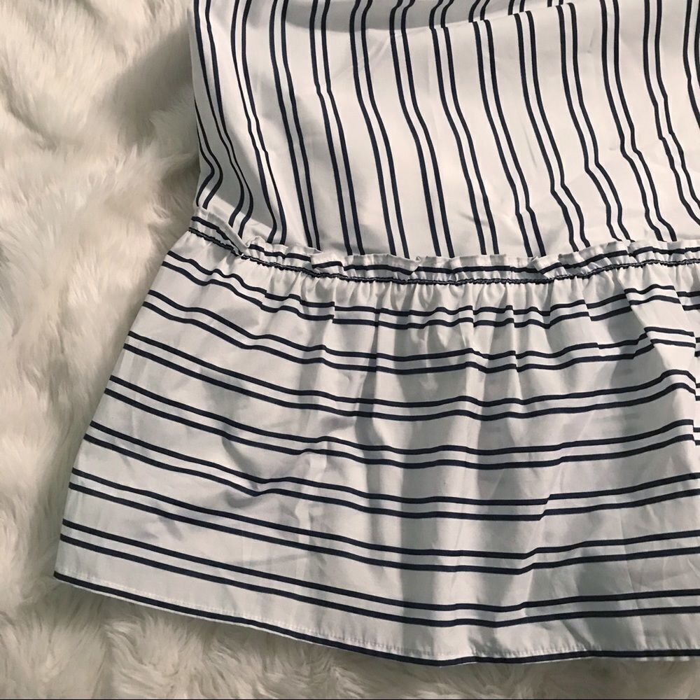 GIANNI BINI Striped Maxi Dress Sleeveless Tiered Prairie Ivory Navy Size 2 4 New - Picture 8 of 12